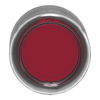 Head for illuminated push button, Harmony XB4, metal, red flush, 22mm, universal LED, spring return, clear boot, unmarked