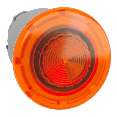 Head for illuminated push button, Harmony XB4, metal, orange muhroom 40mm, 22mm, universal LED, latching push-pull