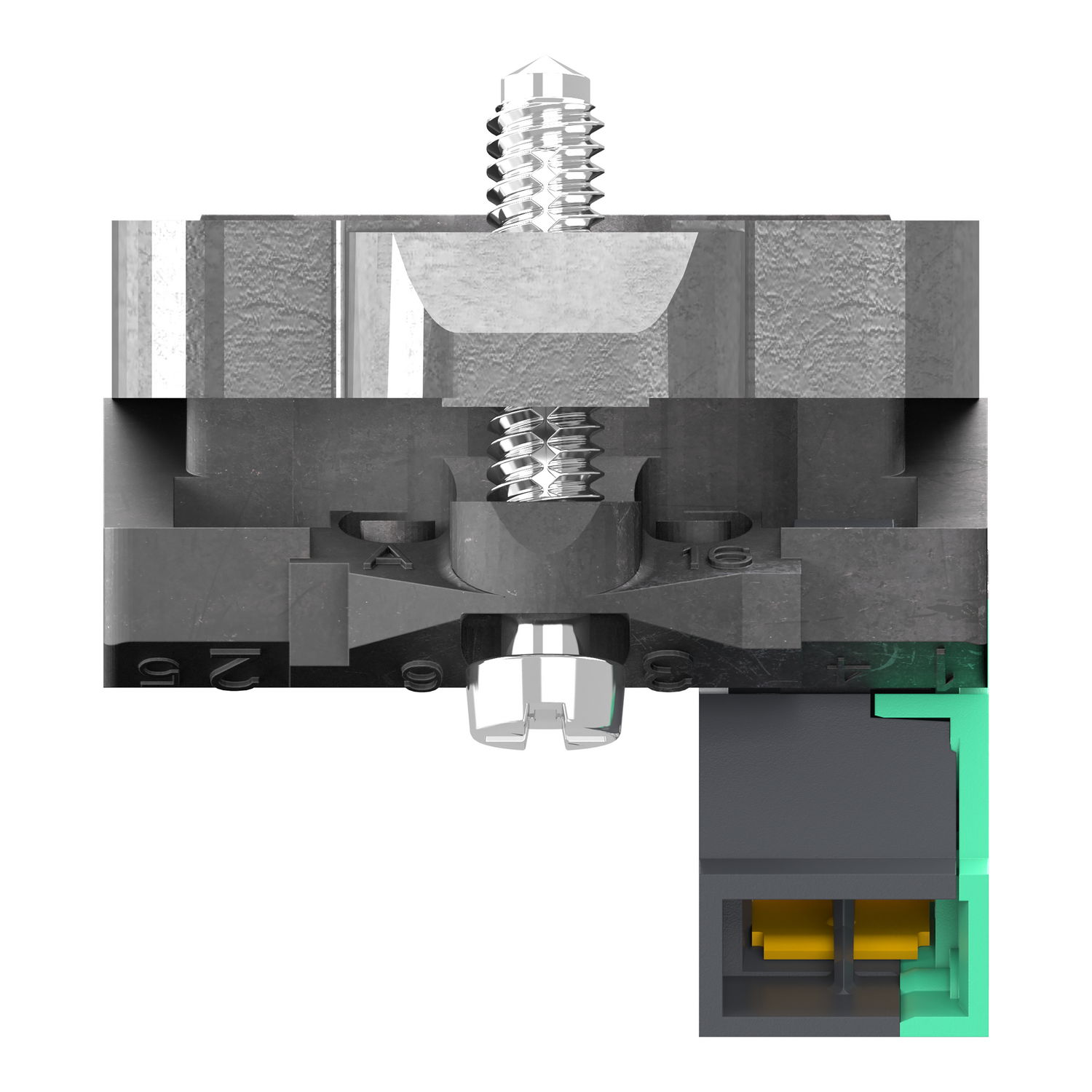 Complete body contact assembly, Harmony XB4, single contact, with fixing collar, metal, 1 NO, compact push in terminals – Image 3 of 10