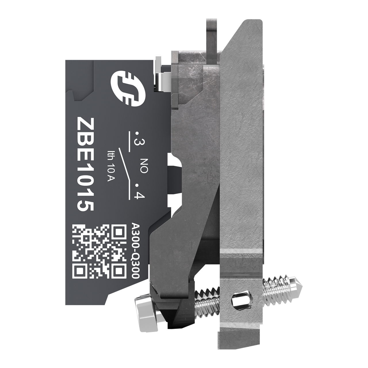 Complete body contact assembly, Harmony XB4, single contact, with fixing collar, metal, 1 NO, compact push in terminals – Image 7 of 10