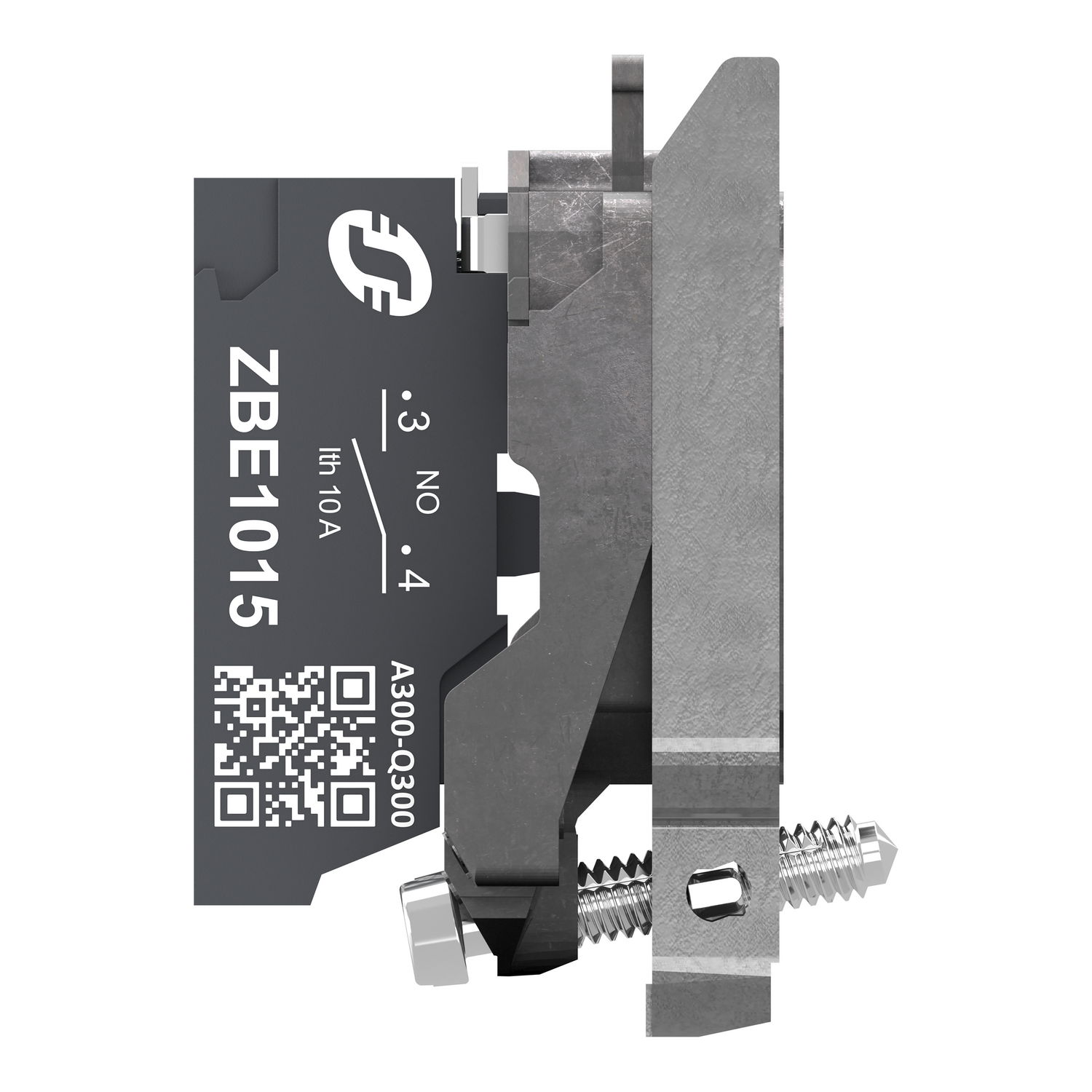 Complete body contact assembly, Harmony XB4, single contact, with fixing collar, metal, 1 NO, compact push in terminals – Image 7 of 10