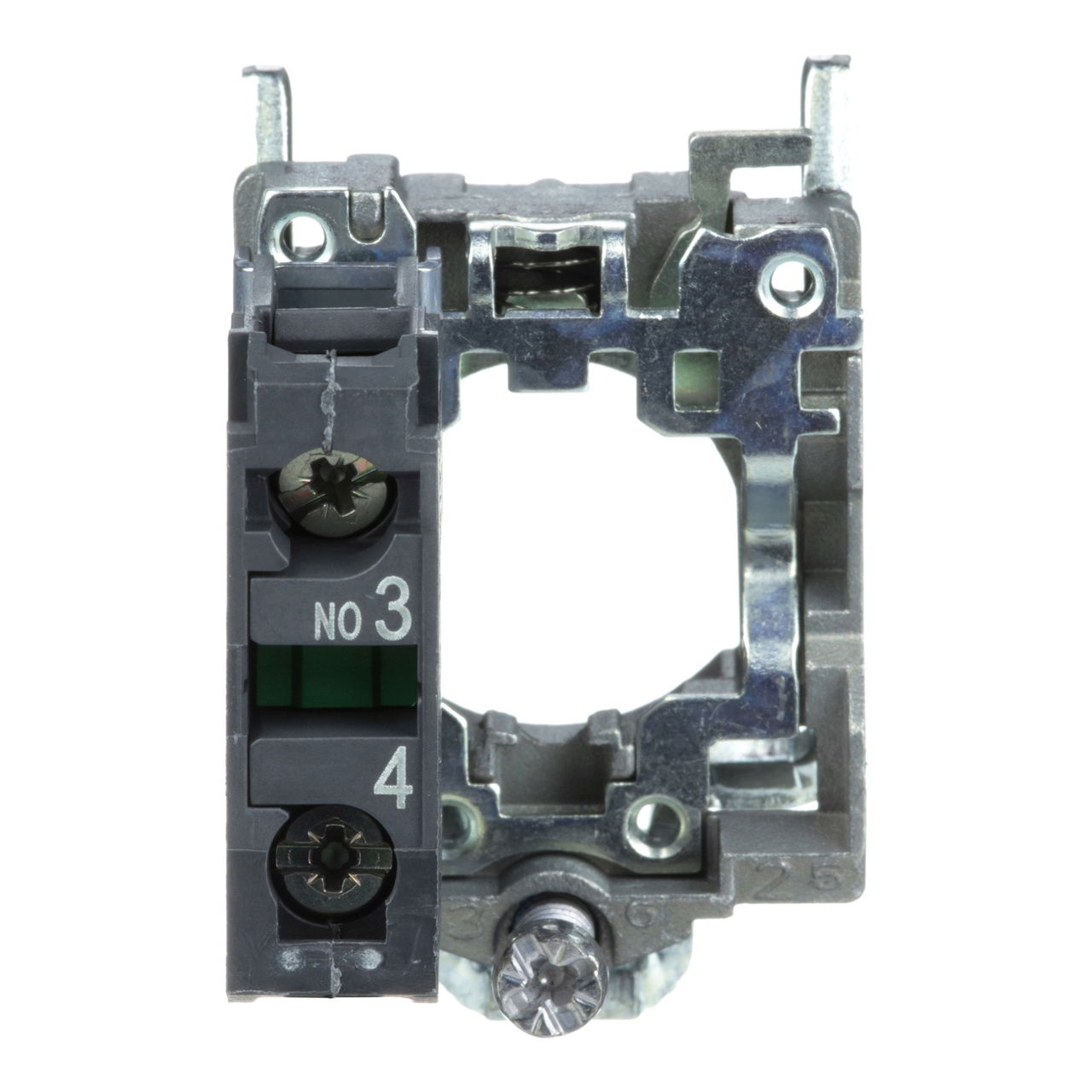 Single contact block with body/fixing collar, metal, screw clamp terminal, 1 NO – Image 3 of 7