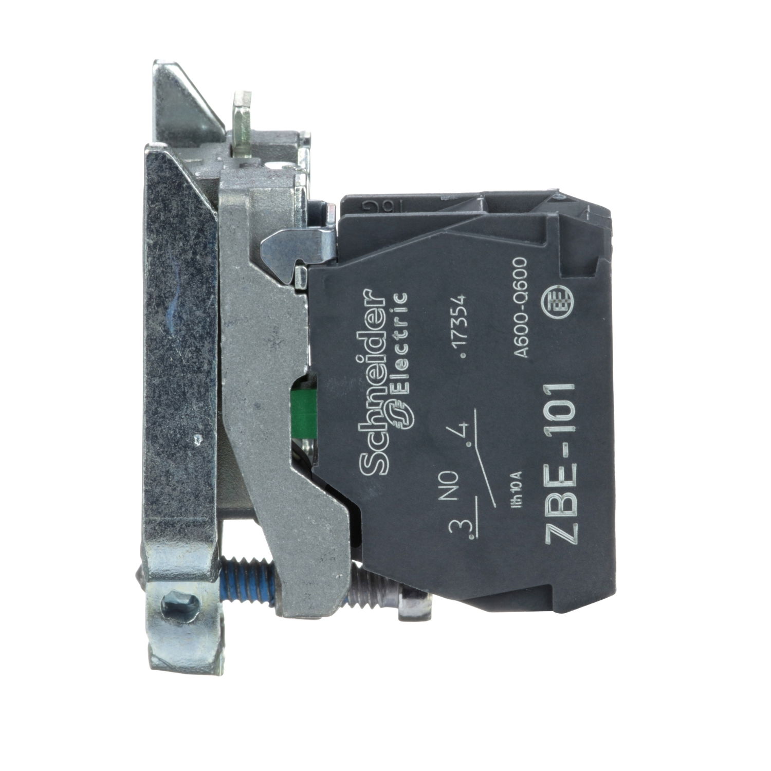 Single contact block with body/fixing collar, metal, screw clamp terminal, 1 NO – Image 5 of 7