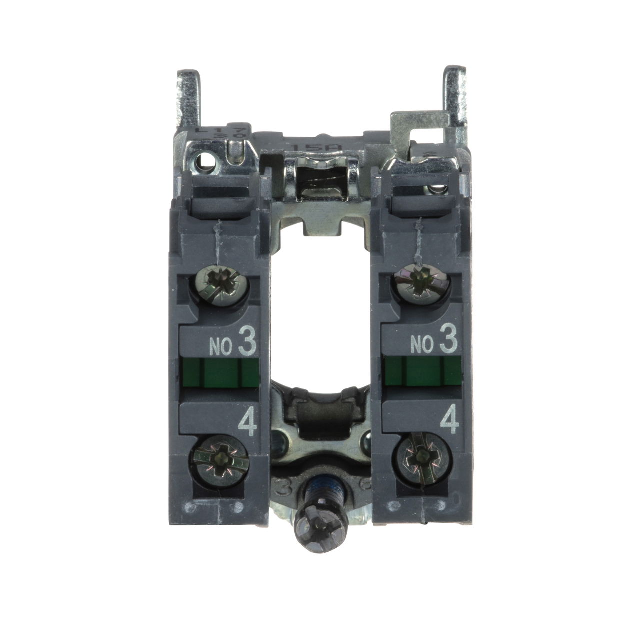 Single contact block with body/fixing collar, metal, screw clamp terminal, 2 NO – Image 3 of 7