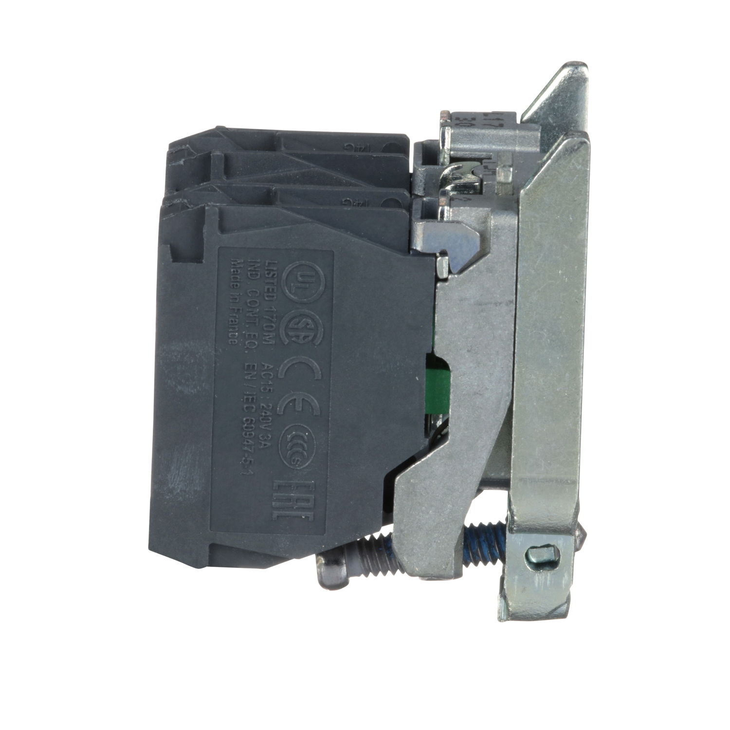 Single contact block with body/fixing collar, metal, screw clamp terminal, 2 NO – Image 4 of 7