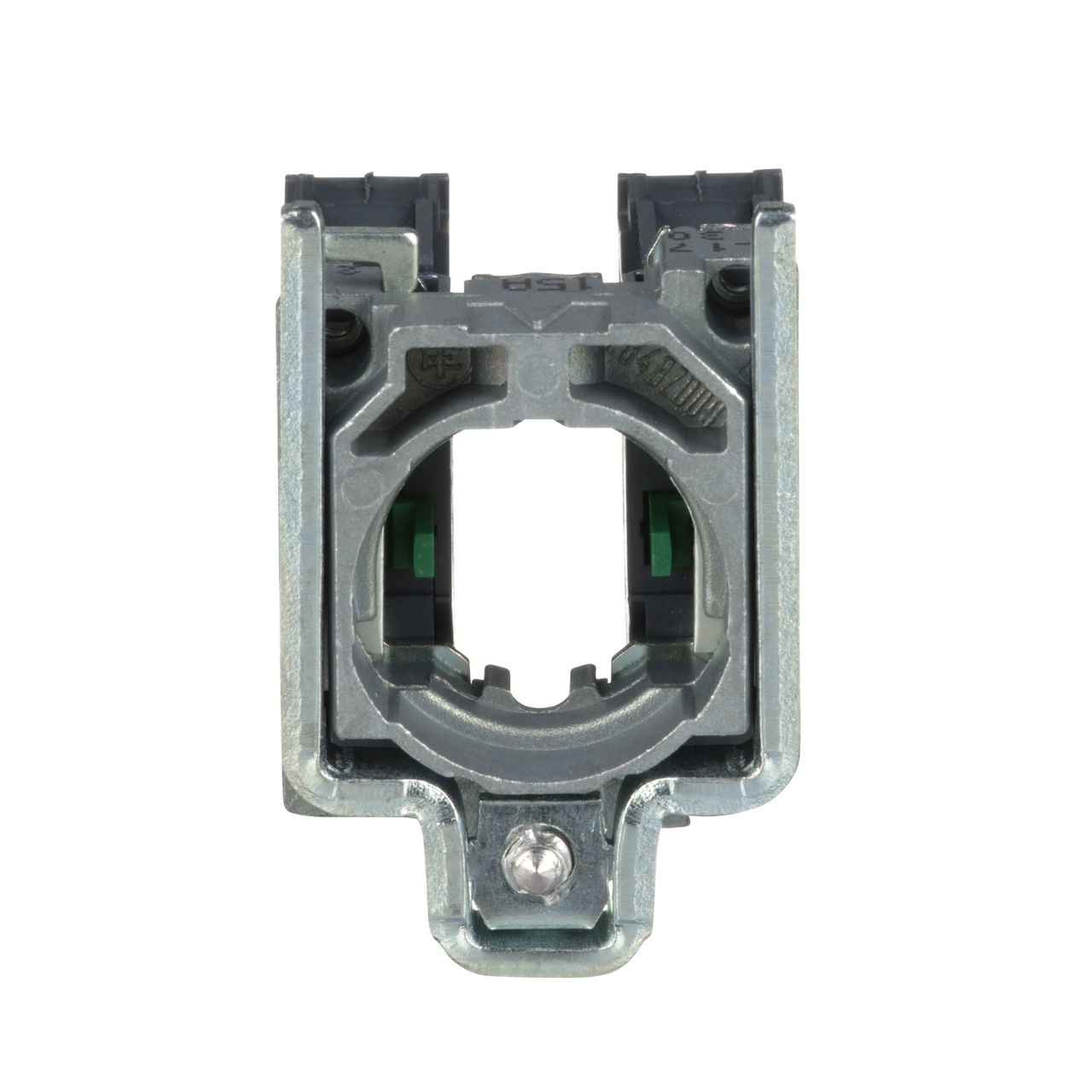 Single contact block with body/fixing collar, metal, screw clamp terminal, 2 NO – Image 2 of 7