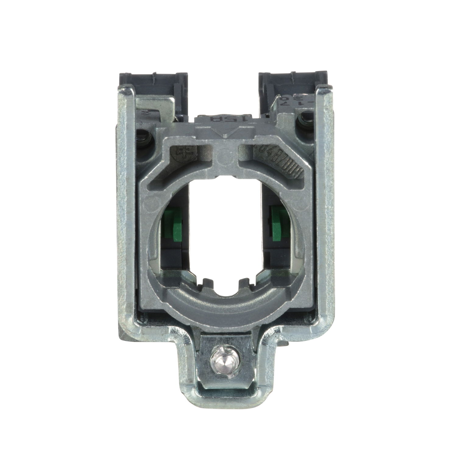 Single contact block with body/fixing collar, metal, screw clamp terminal, 2 NO – Image 2 of 7