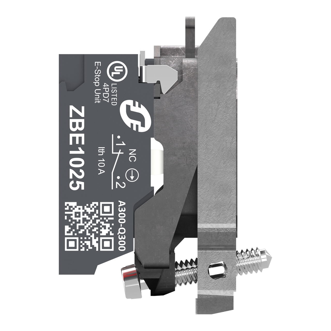 Complete body contact assembly, Harmony XB4, single contact, with fixing collar, metal, 2 NC, compact push in terminals – Image 7 of 10