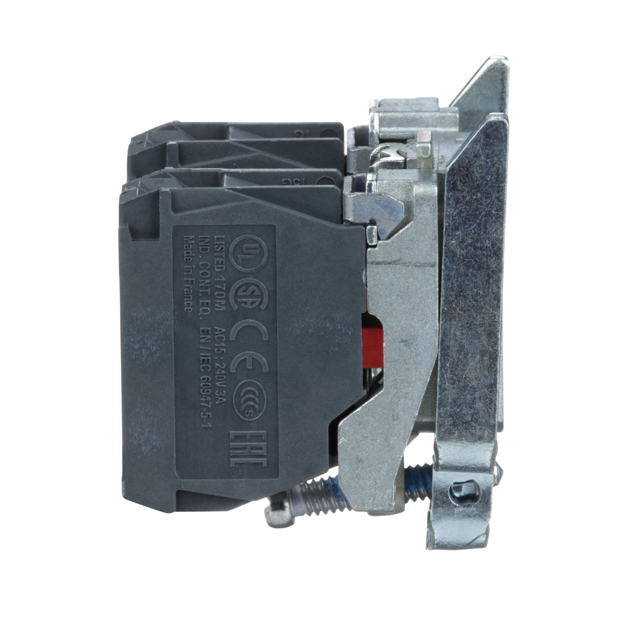 Single contact block with body/fixing collar, metal, screw clamp terminal, 2 NC – Image 4 of 7