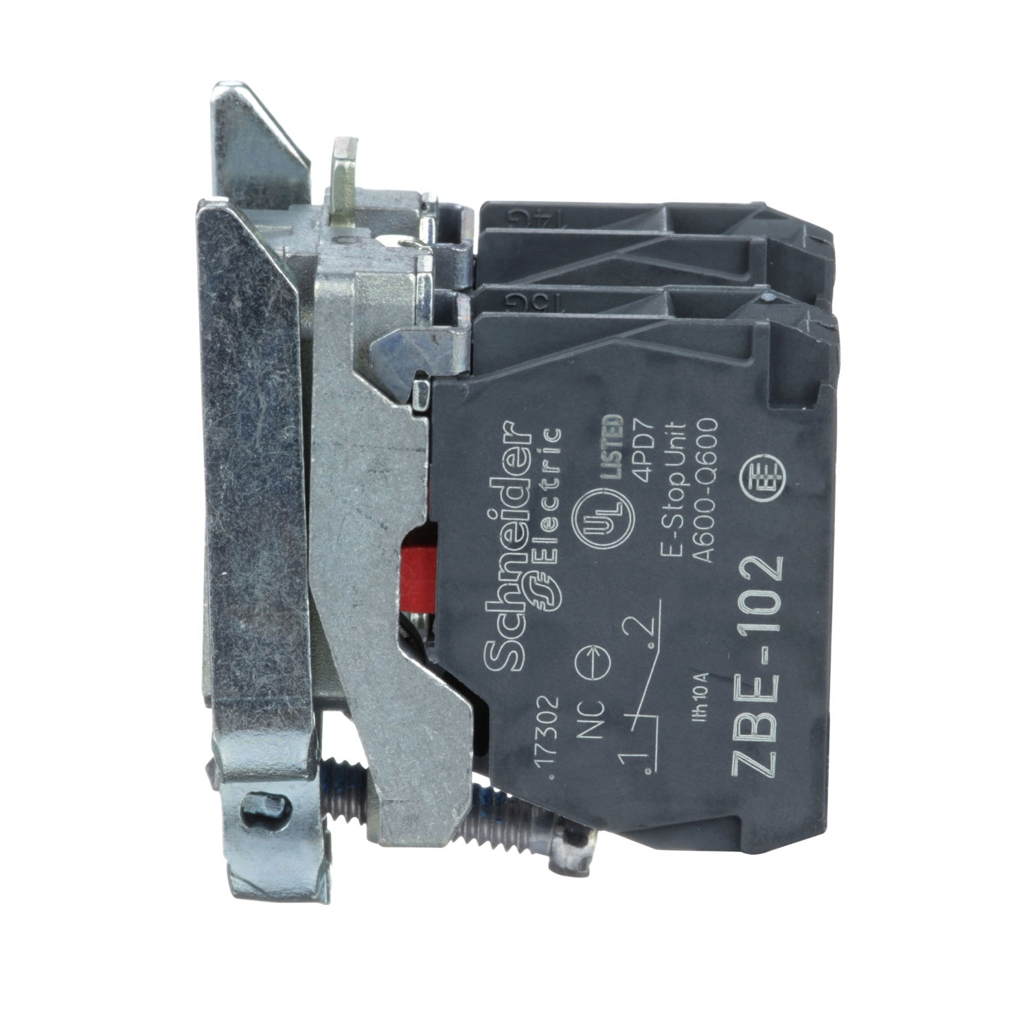Single contact block with body/fixing collar, metal, screw clamp terminal, 2 NC – Image 5 of 7