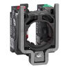 Single contact block with body fixing collar, Harmony XB4, metal, 1 NO + 1 NC, compact push in terminals