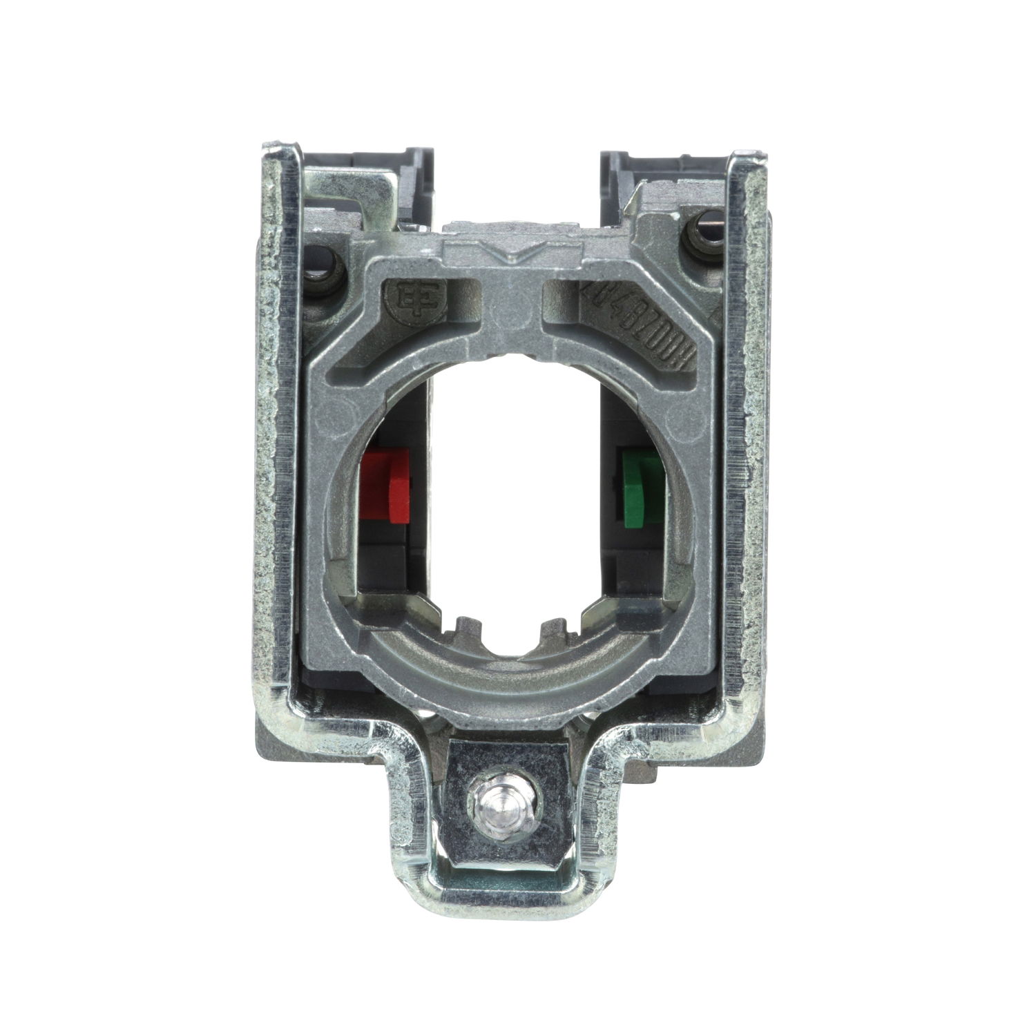 Single contact block with body/fixing collar, metal, screw clamp terminal, 1 NO + 1 NC – Image 3 of 7