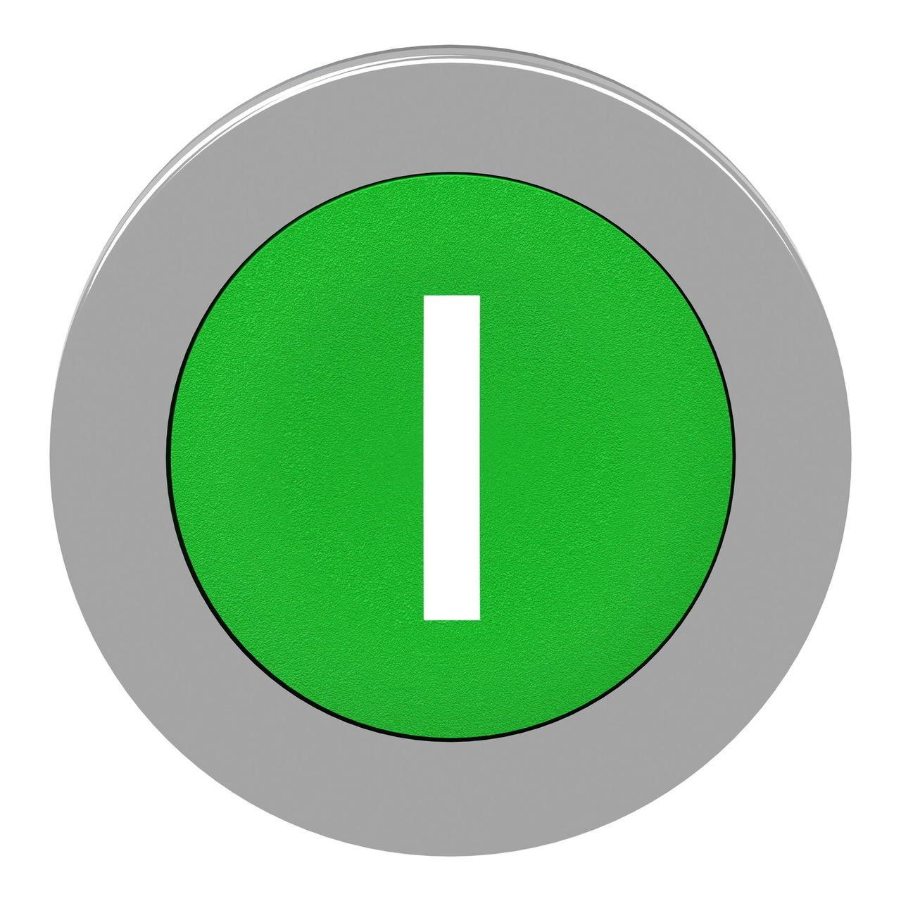 Harmony XB4, Flush mounted push button head, metal, green, Ø30, spring return, marked I – Image 3 of 8