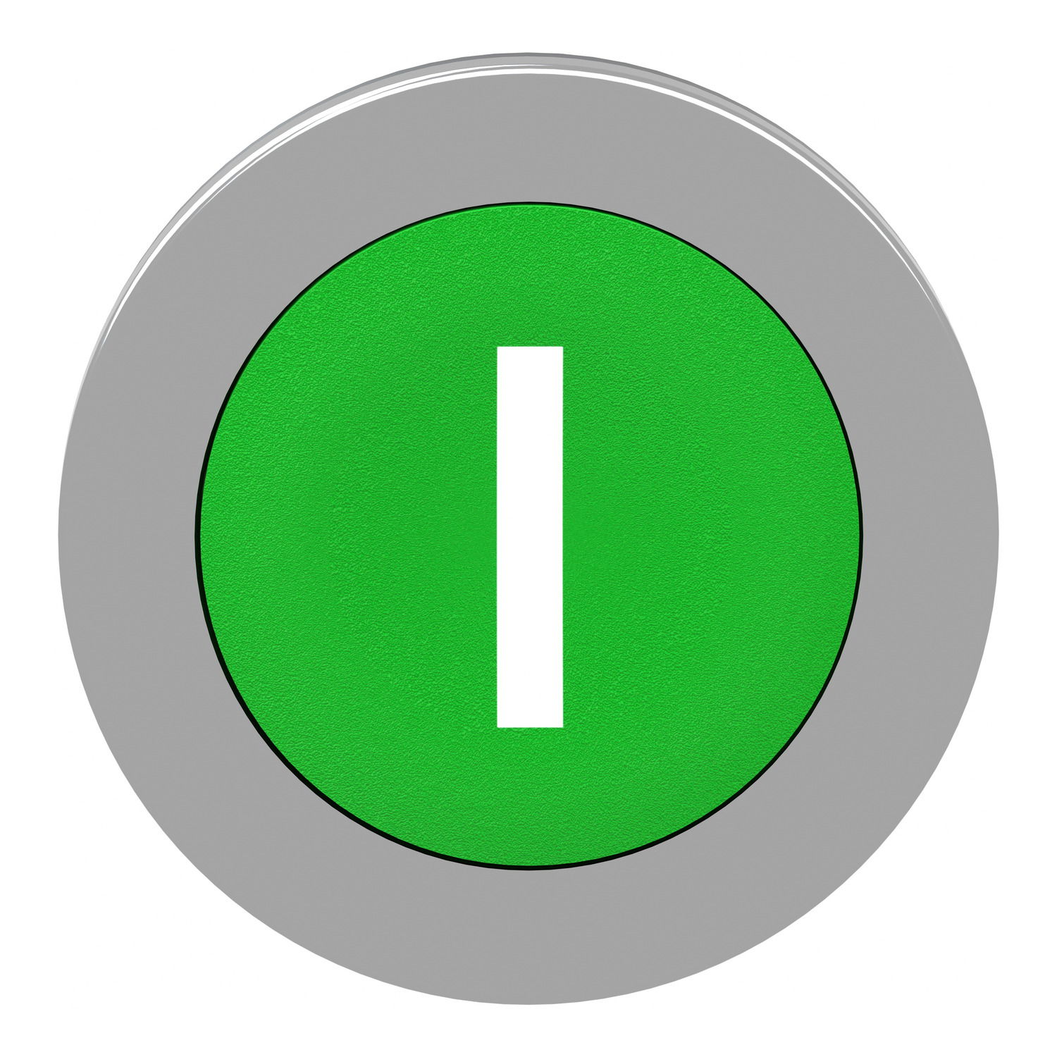 Harmony XB4, Flush mounted push button head, metal, green, Ø30, spring return, marked I – Image 3 of 8