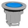 Head for illuminated push button, Harmony XB4, metal, blue flush mounted, 30mm, universal LED, for legend of insertion