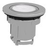 Head for illuminated push button, Harmony XB4, metal, white flush mounted, 30mm, universal LED, unmarked