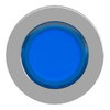 Head for illuminated push button, Harmony XB4, metal, blue flush mounted, 30mm, universal LED, for legend of insertion