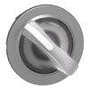 Head for illuminated selector switch, Harmony XB4, metal, white handle, 30mm, universal LED, 2 positions, stay put