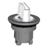 Head for illuminated selector switch, Harmony XB4, metal, white handle, flush mounted, 30mm, universal LED, 3 positions