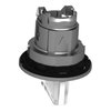 Head for illuminated selector switch, Harmony XB4, metal, white handle, flush mounted, 30mm, universal LED, 3 positions