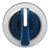 Head for illuminated selector switch, Harmony XB4, universal LED,  blue handle, flush, 30mm, 3 positions, spring return