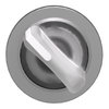 Head for illuminated selector switch, Harmony XB4, metal, white handle, 30mm, universal LED, 2 positions, stay put