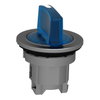 Head for illuminated selector switch, Harmony XB4, universal LED,  blue handle, flush, 30mm, 3 positions, spring return