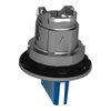 Head for illuminated selector switch, Harmony XB4, universal LED,  blue handle, flush, 30mm, 3 positions, spring return