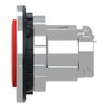 Harmony XB4, Flush mounted projecting push button head, metal, red, Ø30, spring return, marked STOP