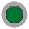 Head for pilot light, Harmony XB4, flush mounted, green, 30mm, with plain lens, universal LED