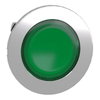 Head for pilot light, Harmony XB4, flush mounted, green, 30mm, with plain lens, universal LED