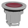 Head for illuminated push button, Harmony XB4, metal, red flush, 30mm, spring return, universal LED, unmarked