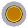 Head for illuminated push button, Harmony XB4, metal, yellow flush, 30mm, universal LED, stay put, plain lens, unmarked