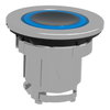 Head for illuminated push button, Harmony XB4, plastic, blue flush, 30mm, universal LED, spring return, illuminated ring