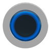 Head for illuminated push button, Harmony XB4, plastic, blue flush, 30mm, universal LED, spring return, illuminated ring