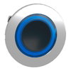 Head for illuminated push button, Harmony XB4, plastic, blue flush, 30mm, universal LED, spring return, illuminated ring
