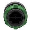 Black recessed pushbutton head Ø22 spring return unmarked