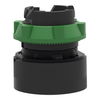 Black recessed pushbutton head Ø22 spring return unmarked