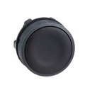 Push button head, plastic, flush, black, Ø22, spring return, unmarked