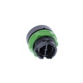 Push button head, plastic, flush, black, Ø22, spring return, unmarked