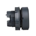 Push button head, plastic, flush, black, Ø22, spring return, unmarked