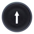 Push button head, plastic, flush, black, Ø22, spring return, marked DOWN ARROW