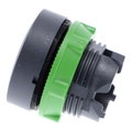 Push button head, plastic, flush, black, Ø22, spring return, marked DOWN ARROW