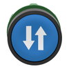 Blue flush pushbutton head Ø22 spring return "up and down arrows"