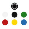Flush pushbutton head Ø22 spring return with 6 coloured caps unmarked