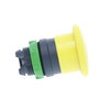 Mushroom push button head Ø40, plastic, yellow, Ø22, spring return