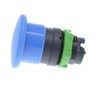 Mushroom push button head Ø40, plastic, blue, Ø22, spring return