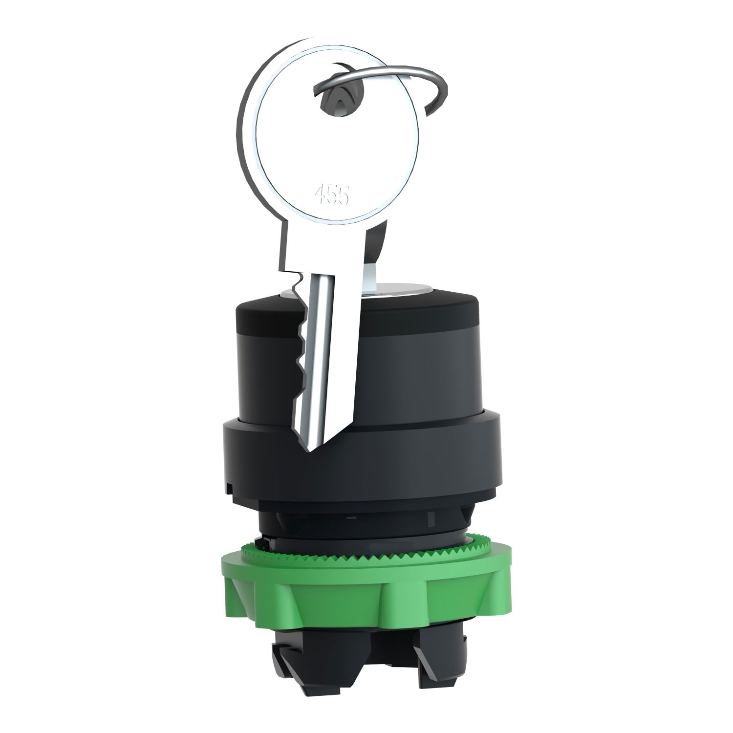 Harmony XB5, Key switch selector head, plastic, black, Ø22, key n°455, 3 positions, stay put – Image 3 of 9