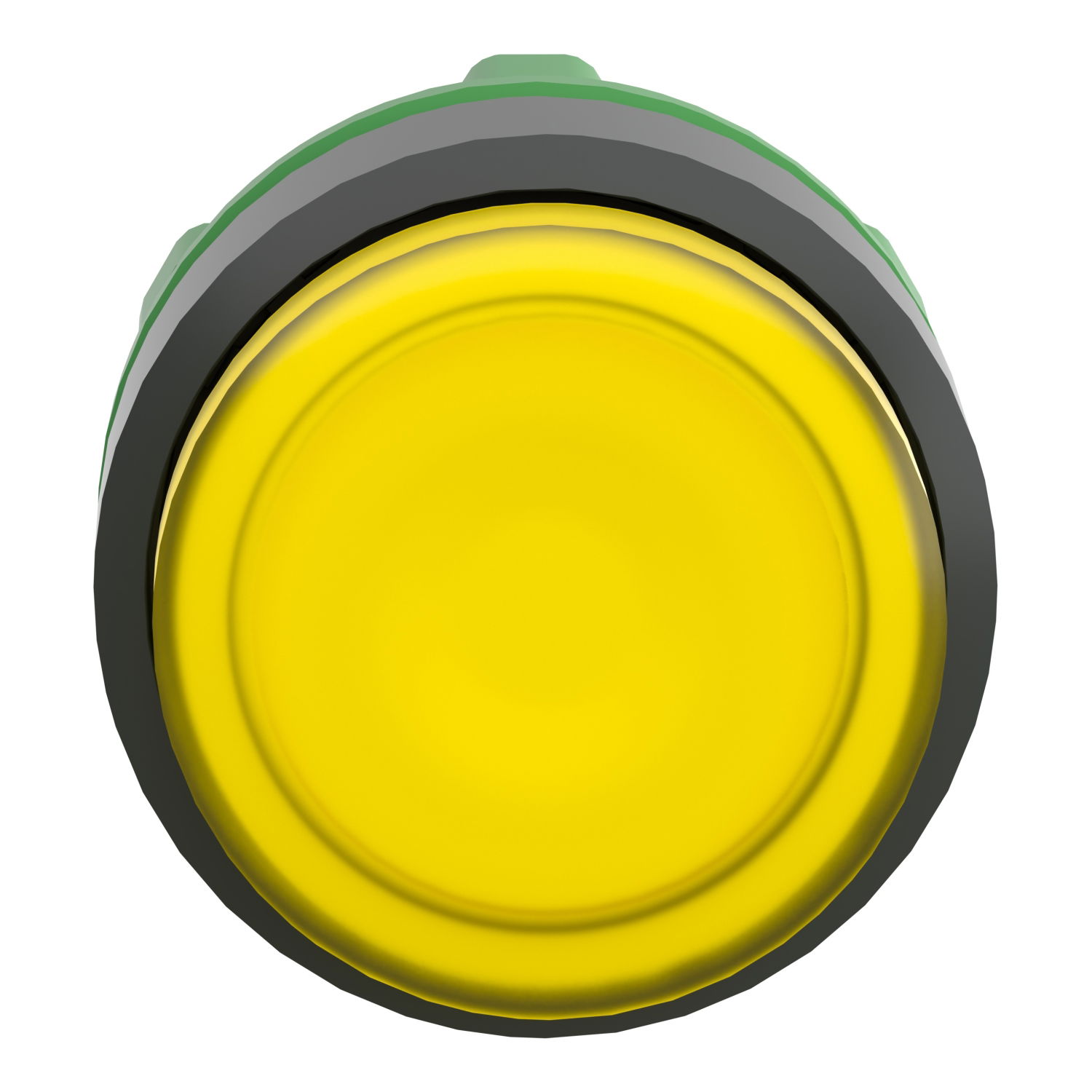 Head for illuminated push button, Harmony XB5, plastic, yellow projecting, 22mm, universal LED, grooved lens – Image 4 of 7