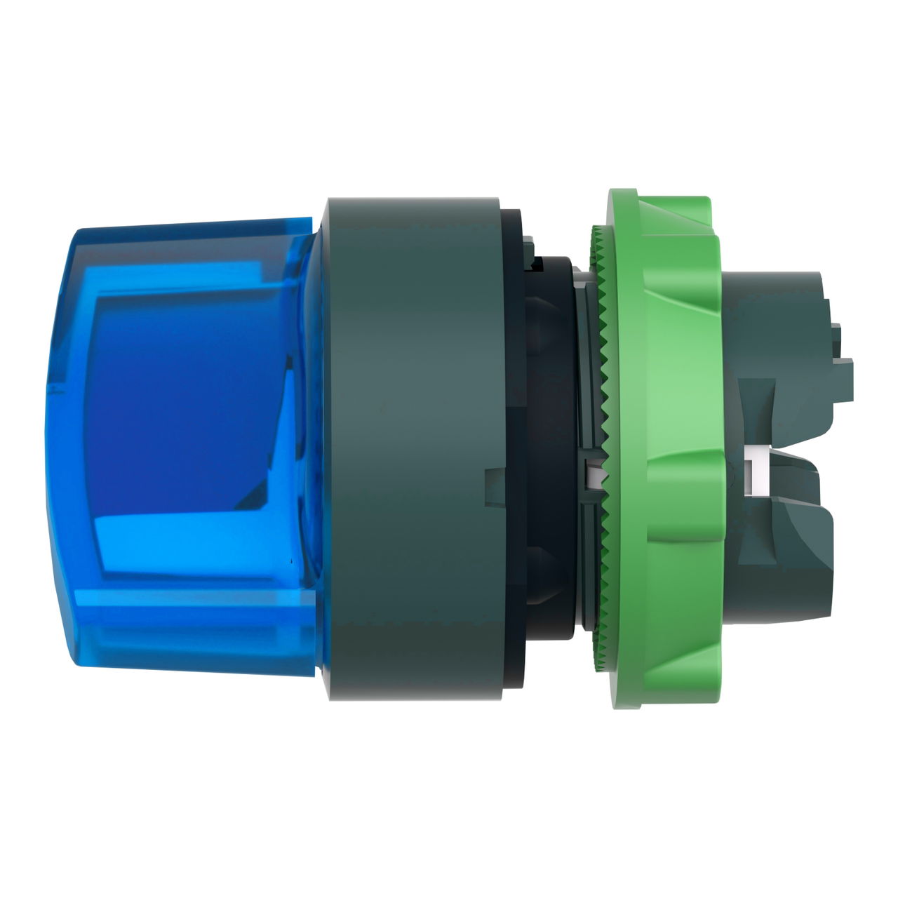 Head for illuminated selector switch, Harmony XB5, dark grey plastic, blue handle, 22mm, universal LED, 2 positions – Image 7 of 9